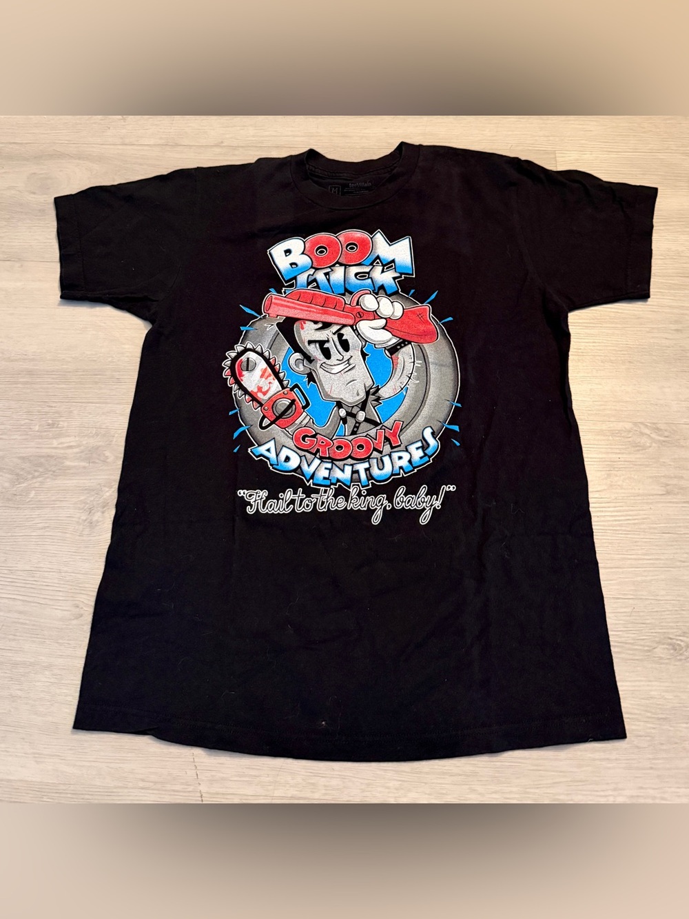 EVIL DEAD T-SHIRT ASH Boom Stick Groovy Adventures Army of darkness Cartoon Sz M